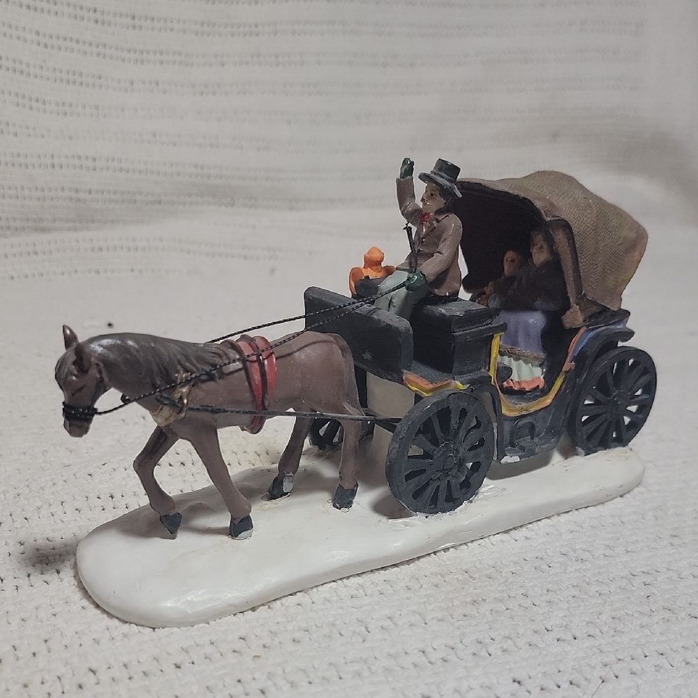 Horse-Drawn Carriage Figurine For Christmas Village